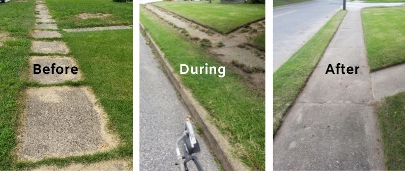 Lawn Edging Before During After