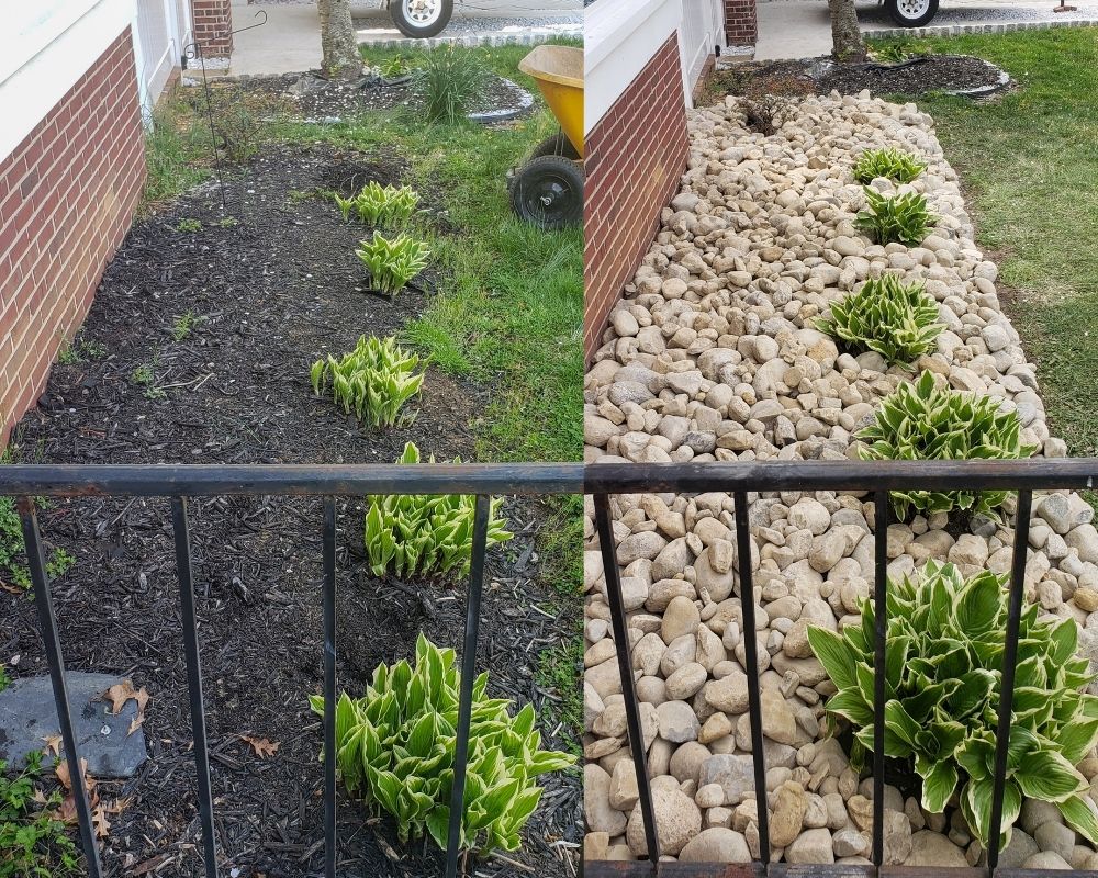 Replace Mulch with River Rock