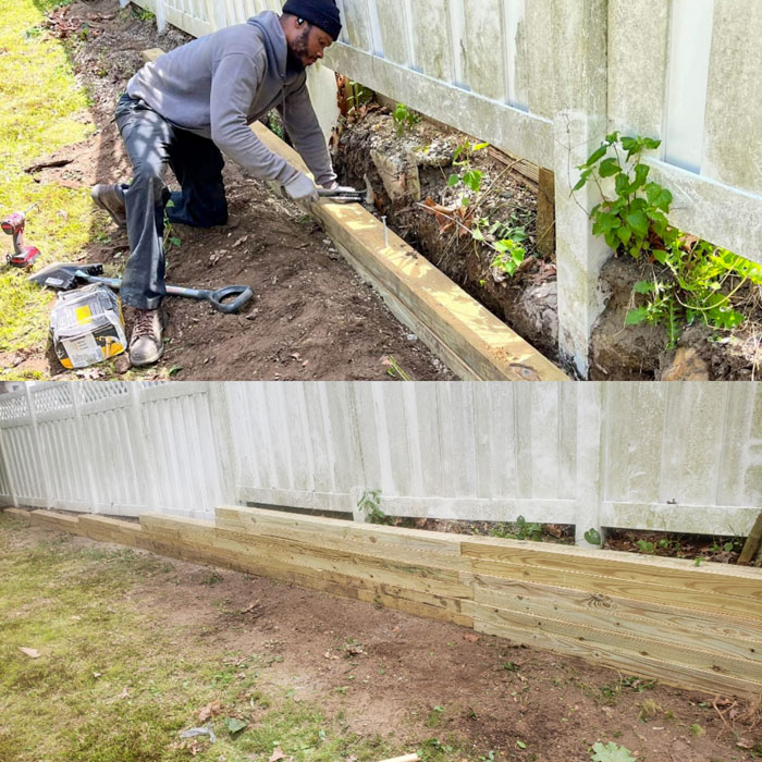 Structural Wooden Retaining Wall
